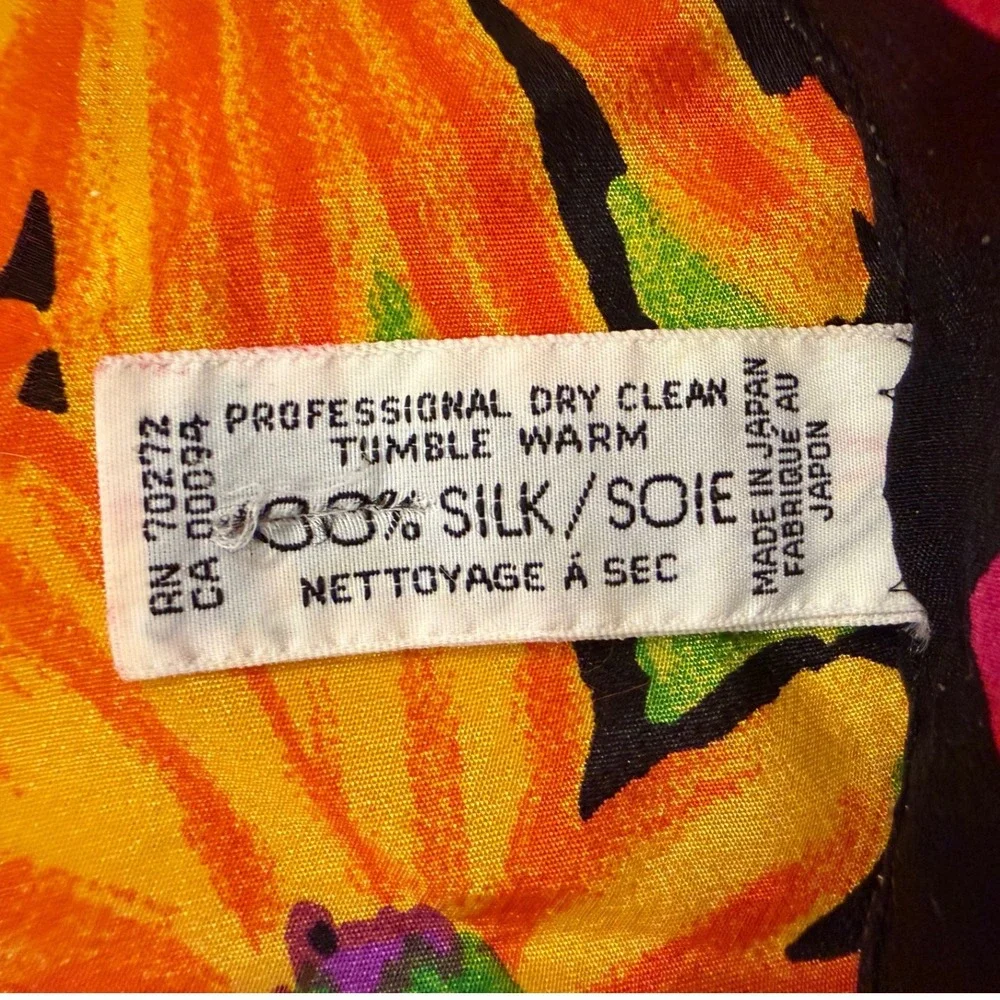 Liz‎ Claiborne Vintage Floral Silk Scarf Womens Colorful Classic Luxury Japan